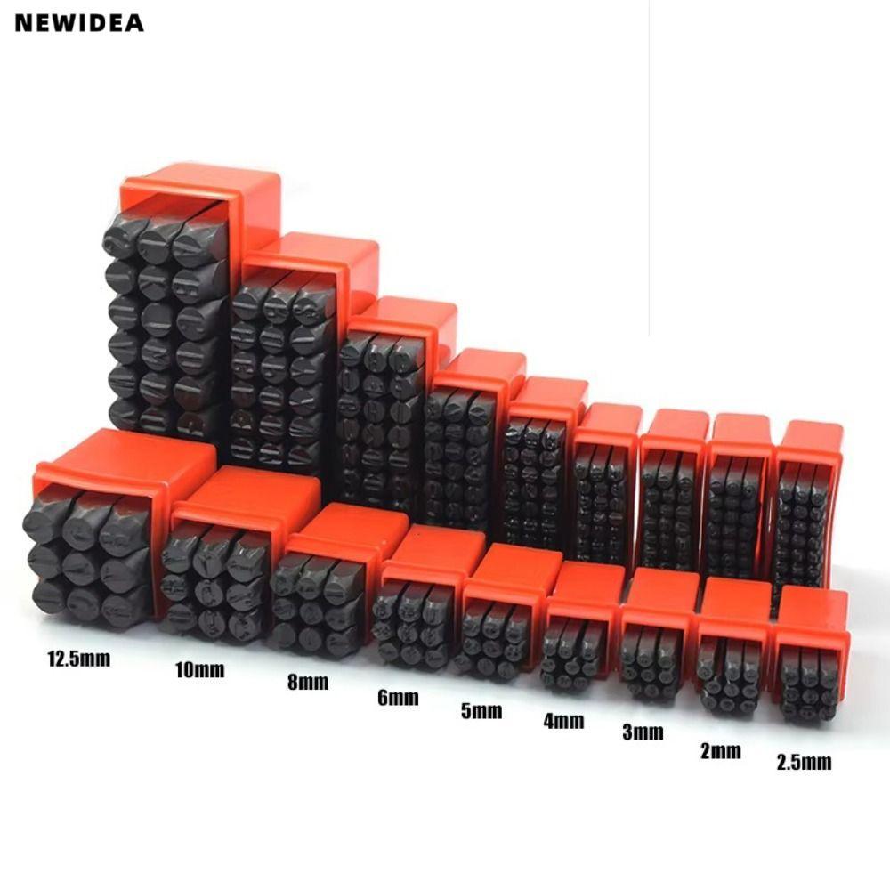 NEWIDEA Letter&Number Stamp Punch, With Plastic Steel Digital Letter Stamp, 3-12.5 mm Metal Punch