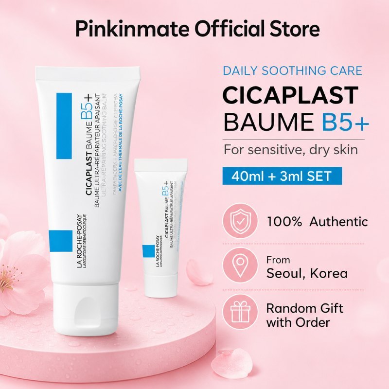 La Roche-Posay Cicaplast Baume B5+ 40ml + 3ml ชุดสกินแคร์เกาหลี Daily Beauty Essential จัดส่งจากโซล,