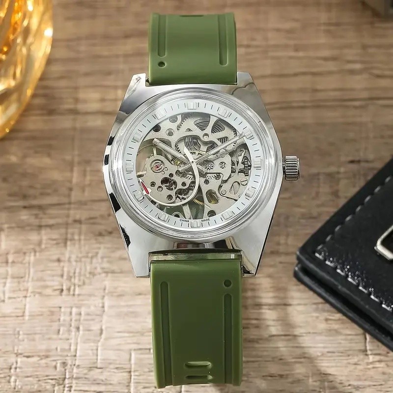 Mens Hand-Wind Mechanical Watch 7120 กันน้ํา Bauhaus Design นาฬิกาสําหรับผู้ชาย
