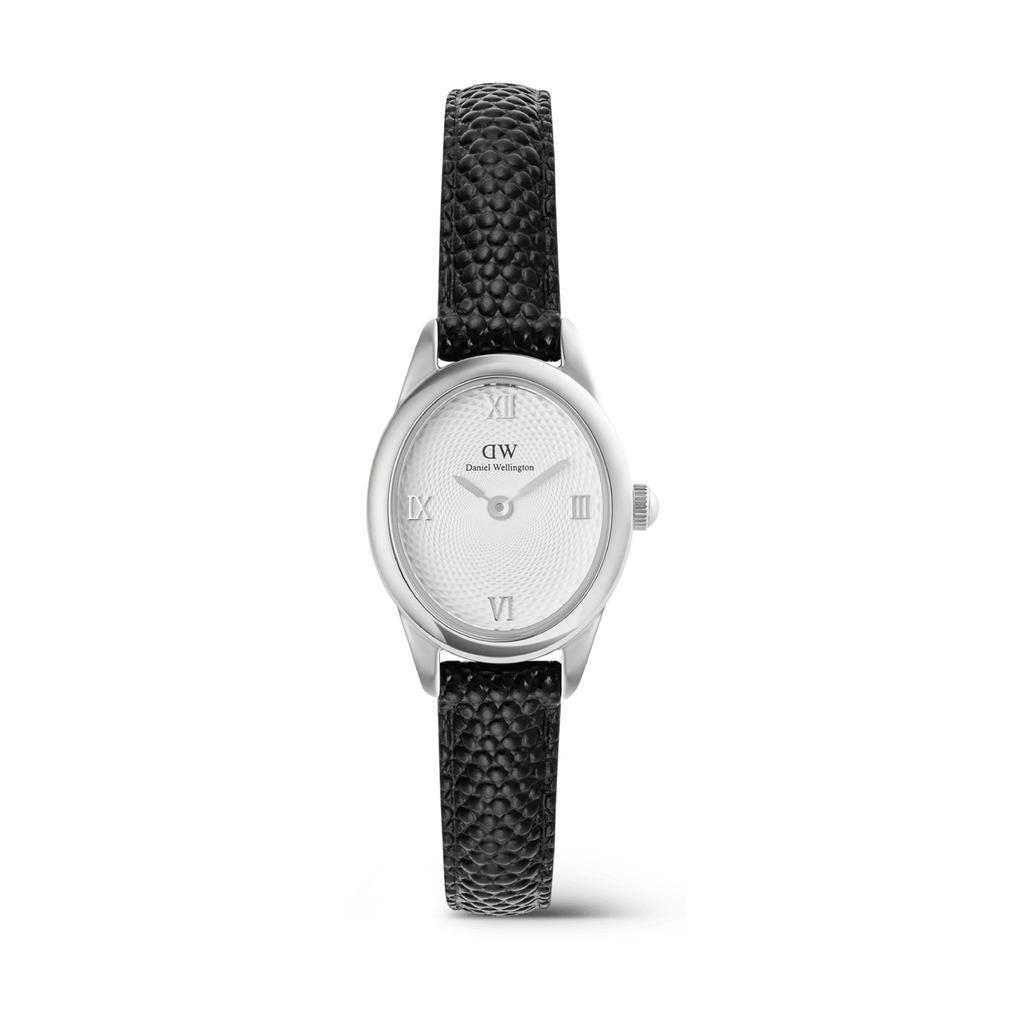Daniel Wellington Ophelia Mini Black Lizard White Guilloché Silver Watch สําหรับผู้หญิง DW00100887
