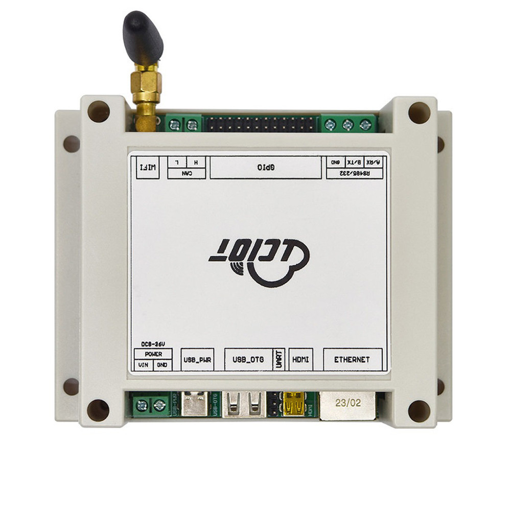 RK3328 อุตสาหกรรมขอบกล่องคอมพิวเตอร์ Gigabit Ethernet 2.4G/5.8G WiFi CAN Bus RS485/RS232 DC8-36V อุต