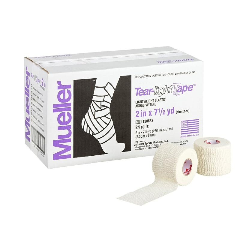 Mueller Tear Light Tape Beige 50mm [Pack of 24] Soft Elastic Tape Team Pack 130632 Beige 50mm