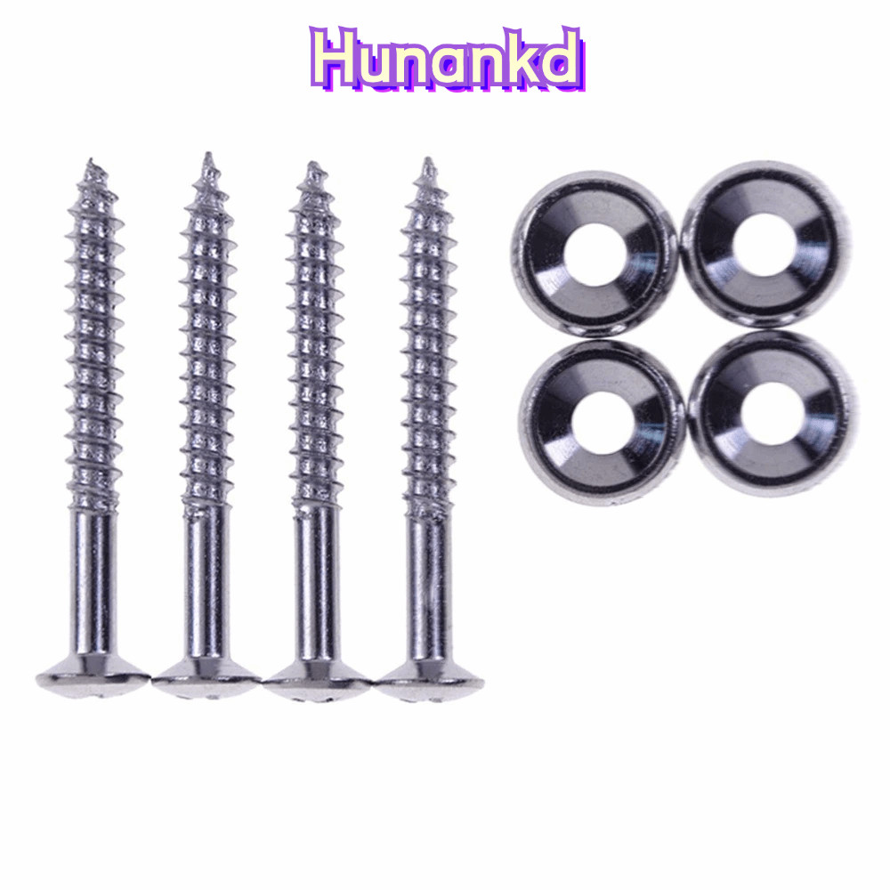 HUAN 4 ชิ้นคอ Joint Bushings, โลหะเงินกีตาร์คอสกรูยึด, พรีเมี่ยมกีตาร์คอ Joint Ferrules กีตาร์ไฟฟ้า