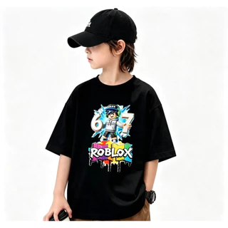 เสื้อยืดเด็ก ลายการ์ตูนรุ่น 67 ทรงหลวม คอกลมแขนสั้น เสื้อฤดูร้อนระบายอากาศได้ดี ใส่ได้ทั้งเด็กชายและเด็กหญิง