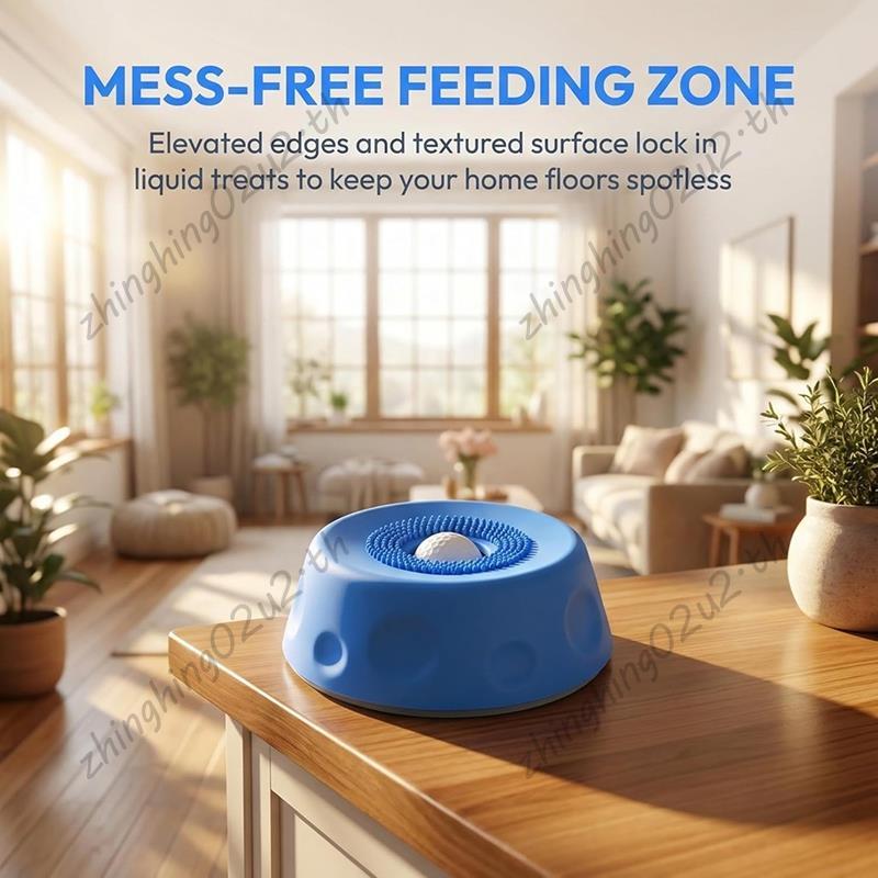 สําหรับความวิตกกังวลบรรเทา Anti-Slip Bone Broth Lick Bowl, Slow Feeder ชามสุนัขสําหรับ Liquid Treat 