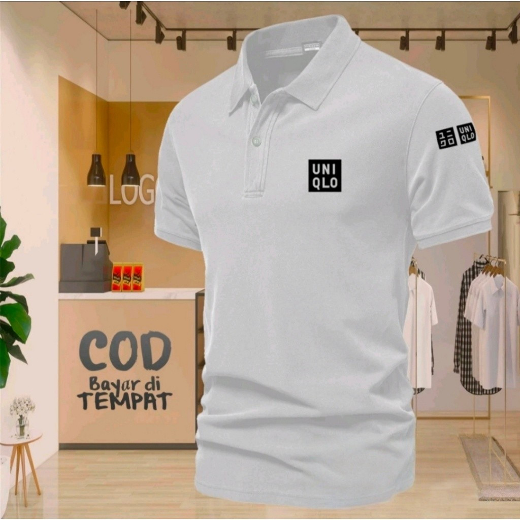 Uniqlo  solid color polo shirts men short neck adult quick dry breathable Koas Wanki polo shirts for