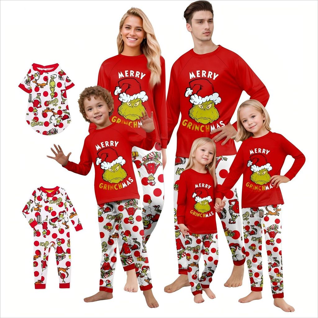 คริสต์มาส คริสต์มาส pyjamas คริสต์มาสครอบครัวบ้านพ่อแม่และลูกสูทพิมพ์ชุดนอน อีเบย์ แขนยาวรอบคอ 2026
