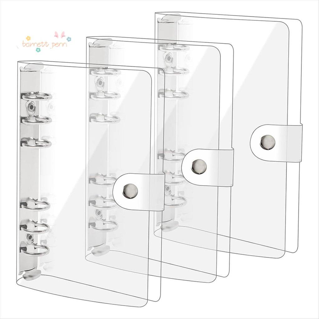 3 แพ็ค A6 โปร่งใส PVC นุ่ม 6 แหวน Binder ฝาครอบ Clear Binder โน้ตบุ๊ค A6 Binder สําหรับเติมโน้ตบุ๊คต