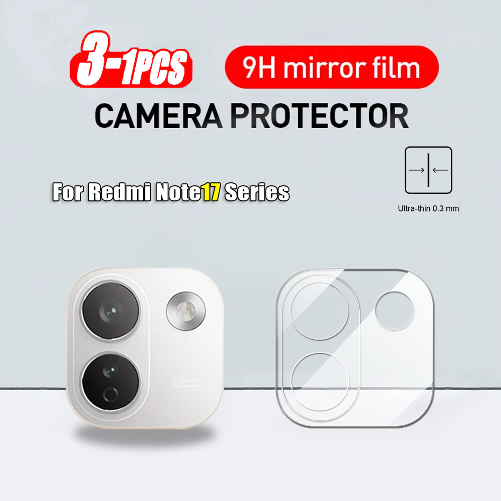 1-3 ชิ้นกล้องฟิล์มกระจกนิรภัยสําหรับ Redmi หมายเหตุ 17 15 Pro Max Note17 สีแดง mi Note17 ProMax 5G 4G 3D แบบบูรณาการโปร่งใสเลนส์ Protector Full Coverage ป้องกันกระจกเลนส์ฟิล์ม