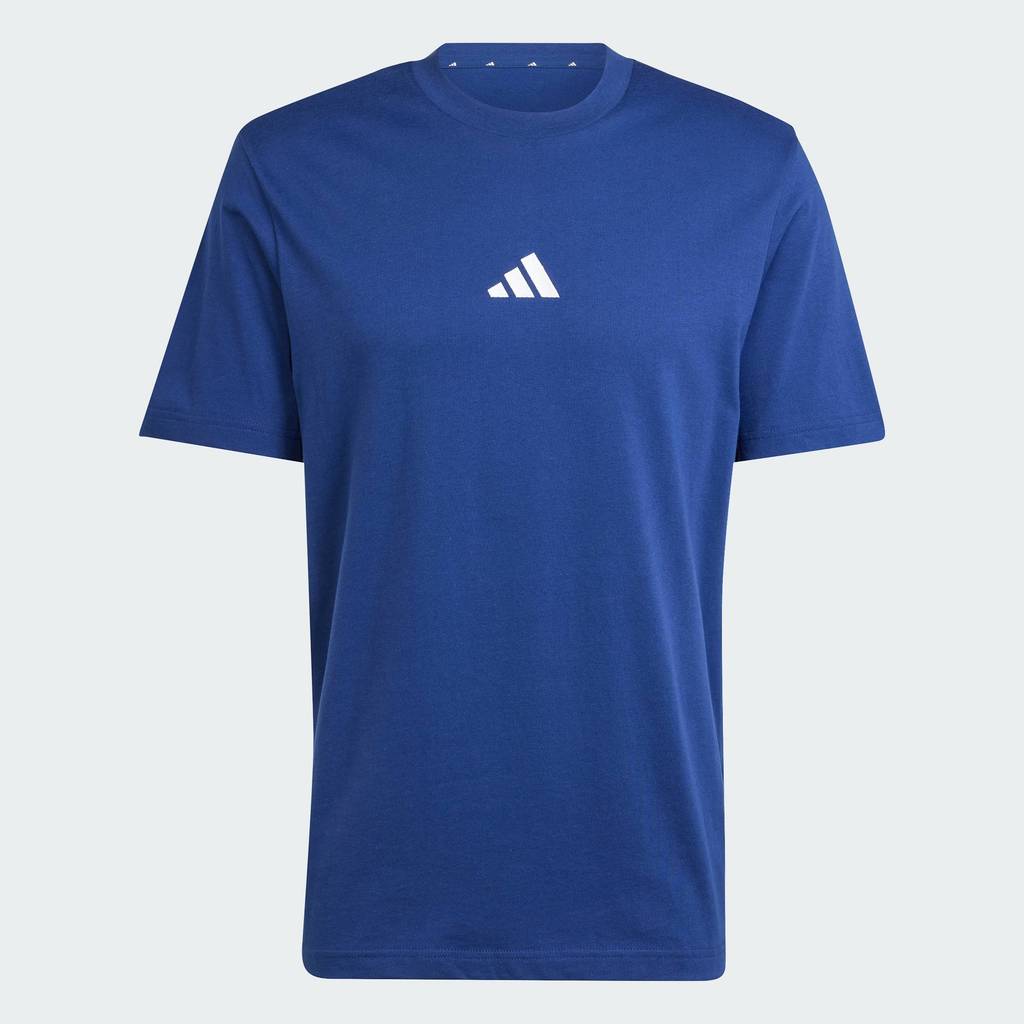 adidas ไลฟ์สไตล์ เสื้อยืดผ้าซิงเกิลเจอร์ซีย์ Essentials Small Logo ผู้ชาย สีน้ำเงิน JF1093