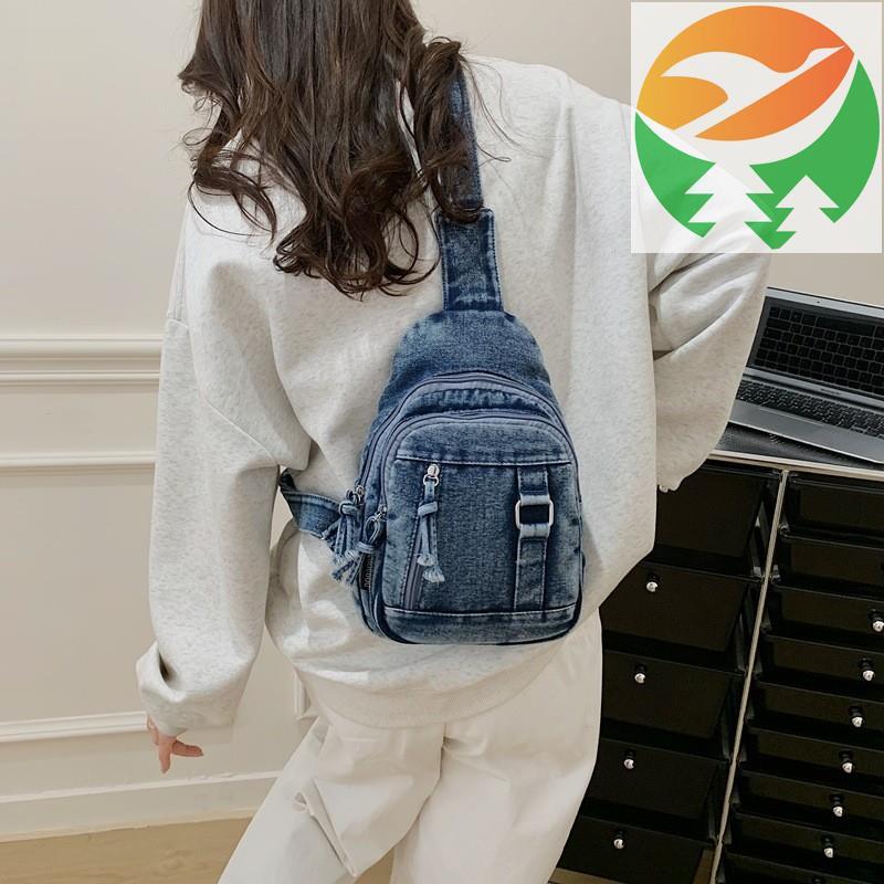 Gm1 2026 Fresh Chic All-Match Vogue Spacious-Roomy Jeans ผ้า Chest Carryall