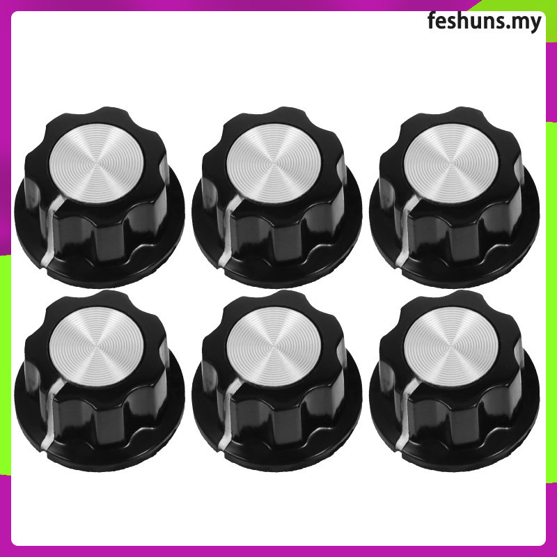 6 ชิ้นลูกบิดสําหรับลูกบิดกีตาร์ไฟฟ้าโทนเปลี่ยนลูกบิด Volume Control เหยียบคริสตัล