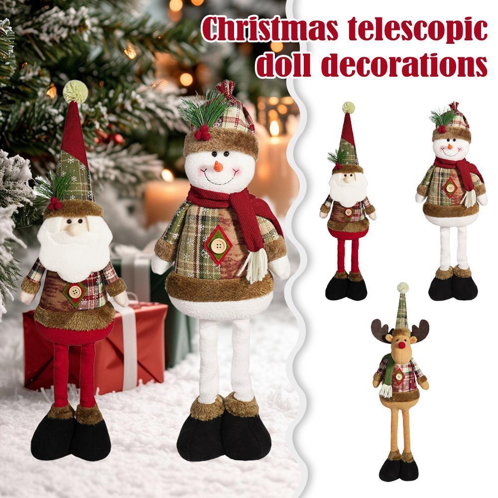 Christmas Festive Scalable Plush ตุ๊กตาคริสต์มาส Santa, Snowman, และ Elk สําหรับ Home And Party P9p3