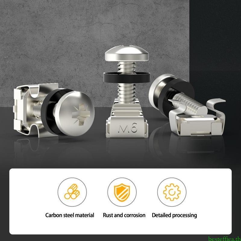Beste M6 Rack Mount Screw Kit สกรูสแควร์-รูเครื่องซักผ้าชุด Rack Server ตู้ Server ชั้นวางติดตั้ง M6