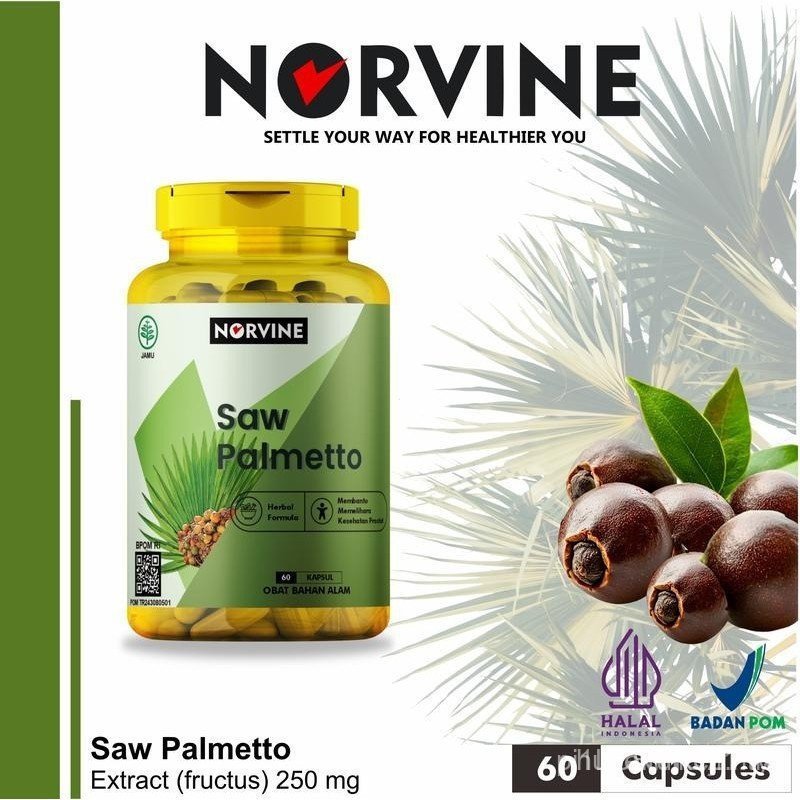 Norvine Saw Palmetto Extract - Natural DHT Blocker (BPOM - ฮาลาล)