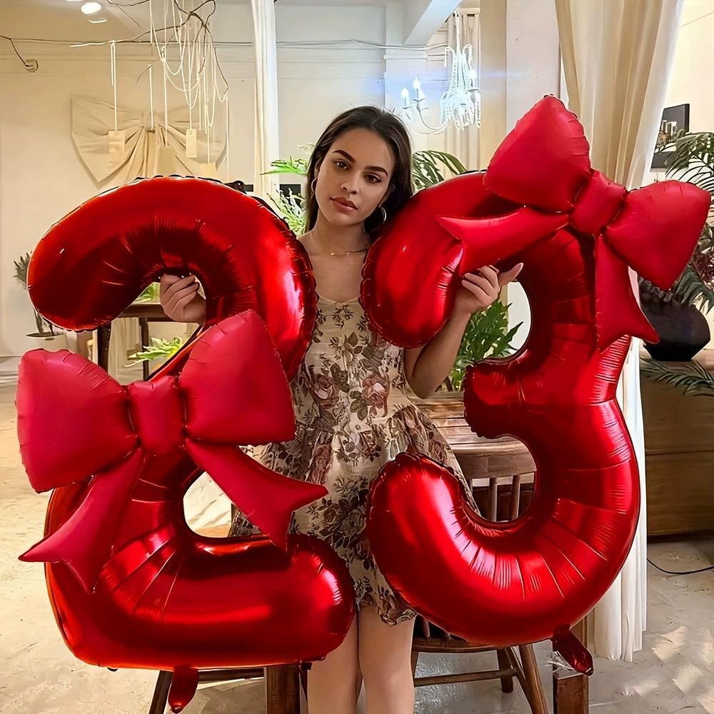 ลูกโป่งขนาด 32 นิ้วลูกโป่งตัวเลขขนาดใหญ่สําหรับตกแต่งงานเลี้ยงวันเกิด Photo Prop ครบรอบและ R2j2