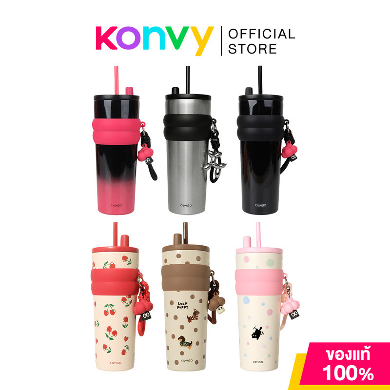Civago Ceramic Liner Stainless Steel Coffee Mug Tumbler 26Oz ซิวาโก แก้วกาแฟสแตนเลสซับเซรามิก เก็บคว