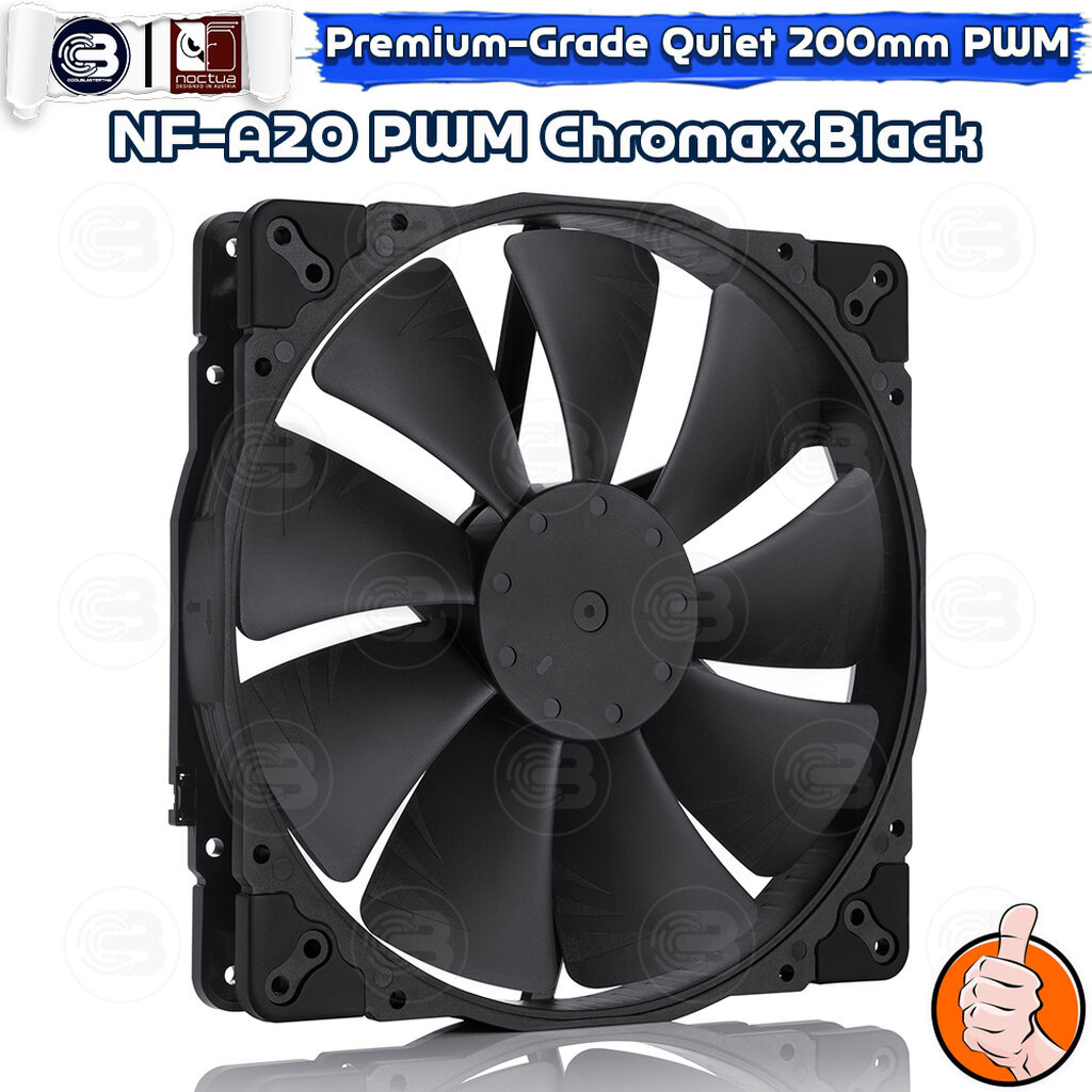 [CoolBlasterThai] NOCTUA NF-A20 PWM Chromax.Black.Swap PC Fan Case (size 200 mm.) ประกัน 6 ปี