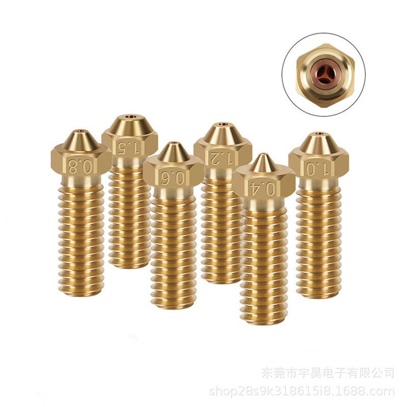 High Flow 1.75 มม.ทองเหลือง Clone CHT Volcano หัวฉีดสําหรับ E3D Volcano Hotend ความแม่นยําสูงความเร็