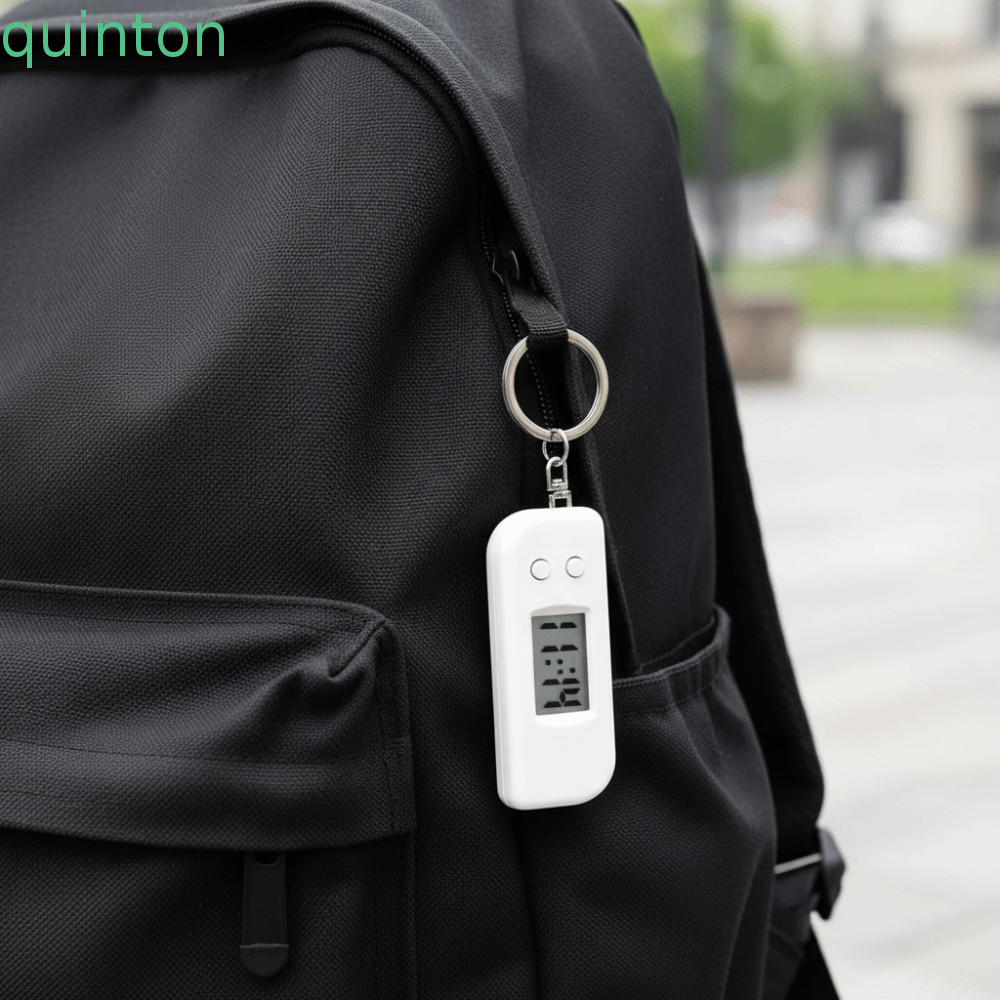 QUITON Mini Digital Clock พวงกุญแจ, Luminous Portable Digital Electronic Clock, Multi-functional Sil
