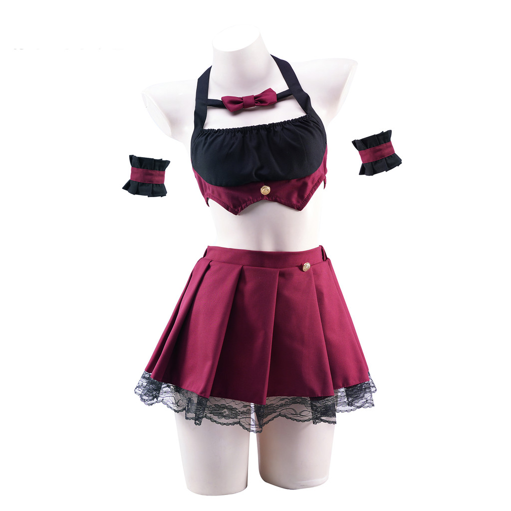 [Eggshell Lab] เซ็กซี่สาวร้อนลูกไม้ Trim JK เครื่องแบบ Pure Desire โบว์ Preppy สไตล์ Nightdress ชุดน