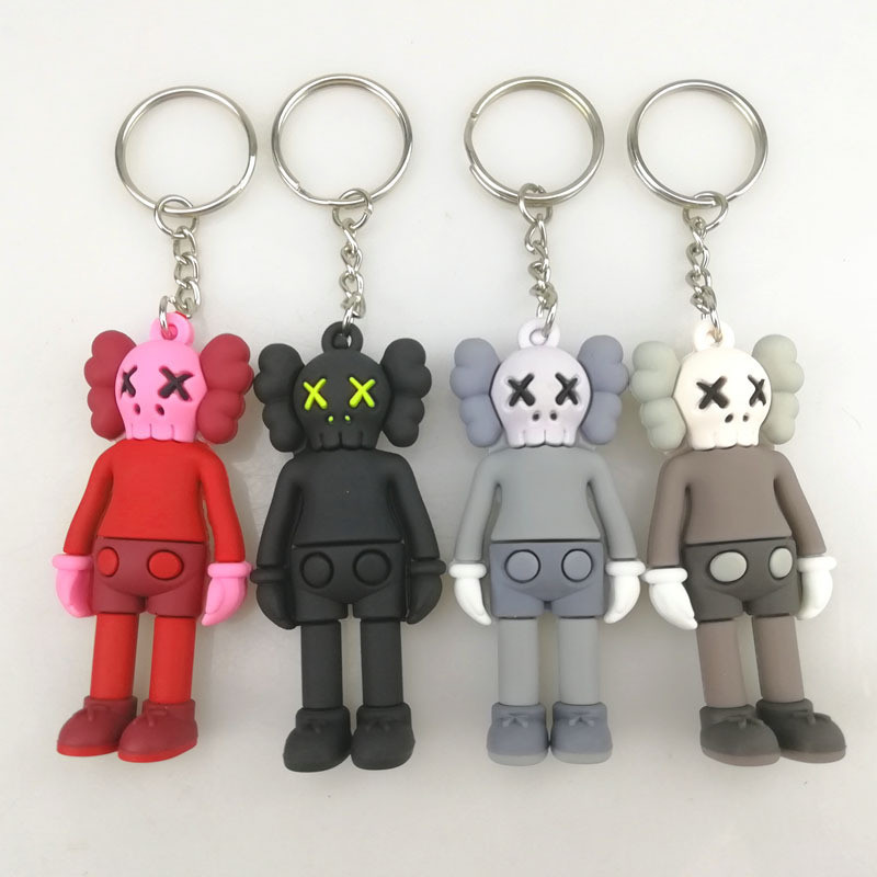 [Xi Persimmon] Taipei 3d Skull Violent Bear kawa Doll Sesame Street Charm ของขวัญตุ๊กตาพวงกุญแจสามมิ