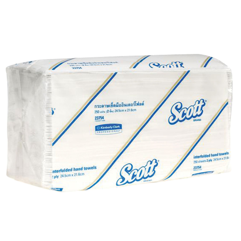 SCOTT กระดาษเช็ดมือพับต่อเนื่อง Inter Fold (แพ็ค 250)