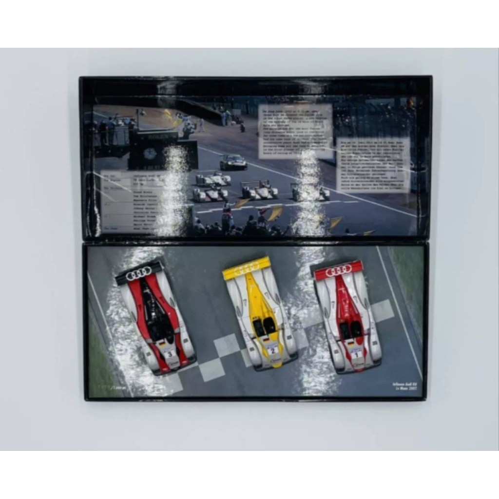[สต๊อกพร้อม] 2002 LeMans 24H Model, ชุดโมเดล 1/43 Audi r8 Three Car Gift Box LeMans Model Very Rare 
