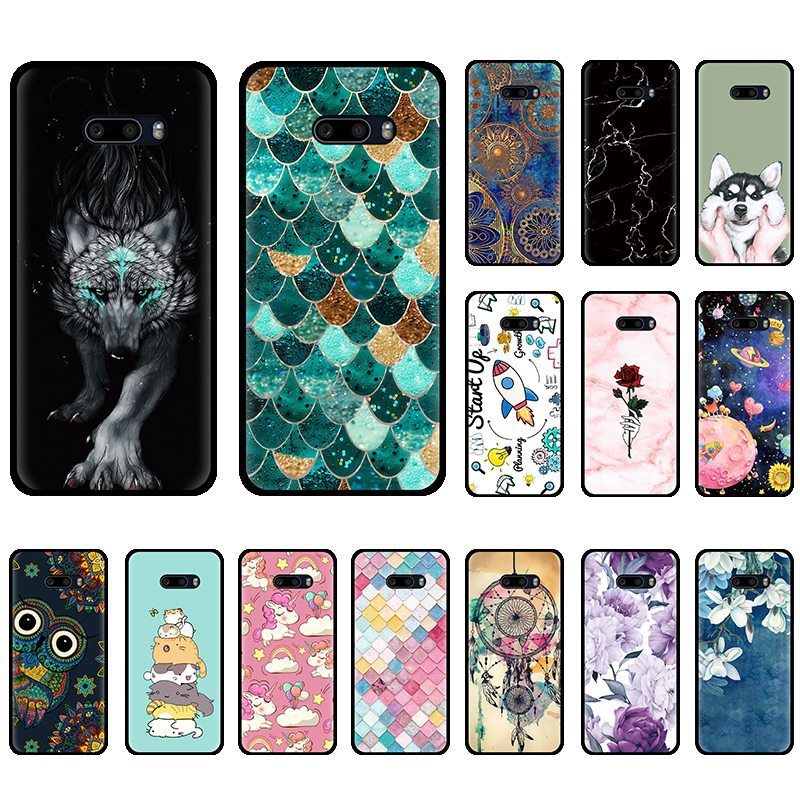เหมาะสําหรับ LG G8X เคสโทรศัพท์ LG G8X ThinQ Matte สีดําพุดดิ้งกรณีใหม่ Soft Case น่ารักทาสีกรณี