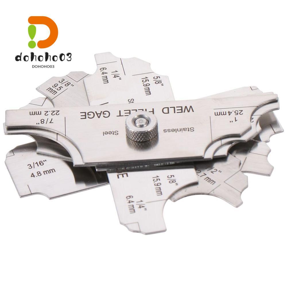 DOHOHPH 7PCS Weld Fillet Gages Set, Metal MG-11 Welding Gauge, Ulnar Welding Gauge 1/8-1 MM & Inch W