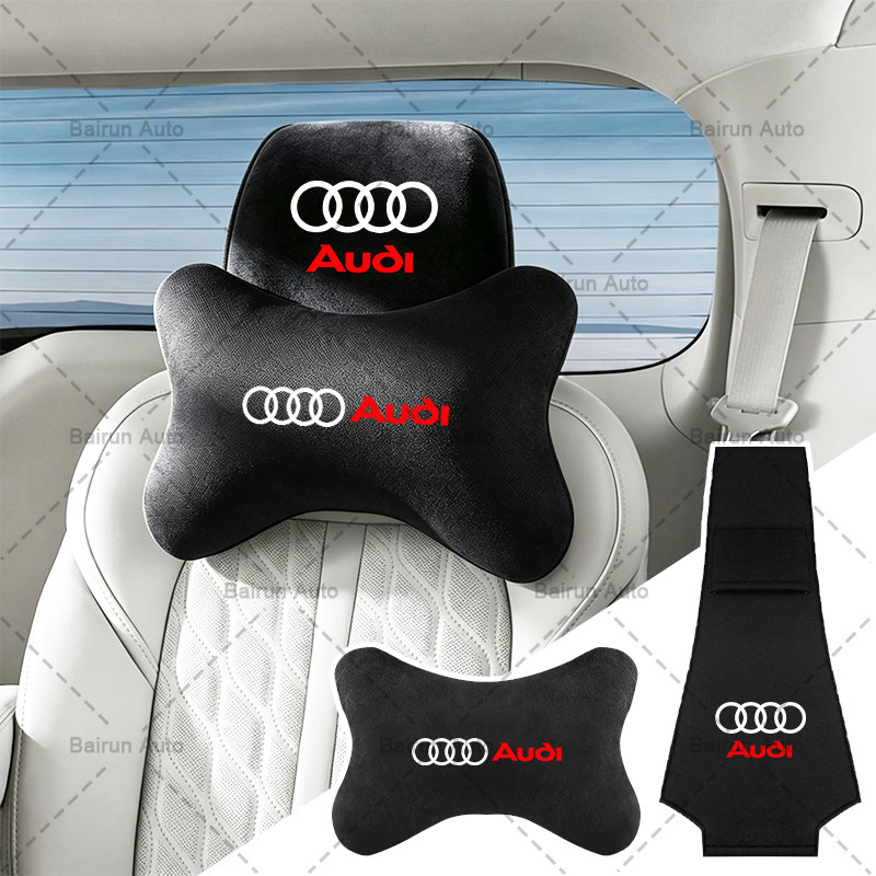 Breathable รถคอ Rest หมอนรถ Headrest เบาะสําหรับ Audi A4 B8 A3 8P 8V S3 A5 A6 S6 C6 Q5 A8 R8 B6 B8 B