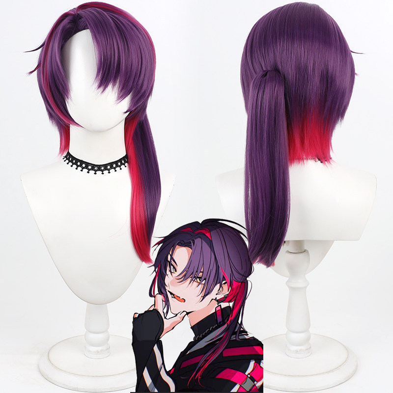 Watarai Hibari VTuber Cosplay Wig, Simulation Scalp Two‑Tone Gradient Detachable Ponytails For Cospl