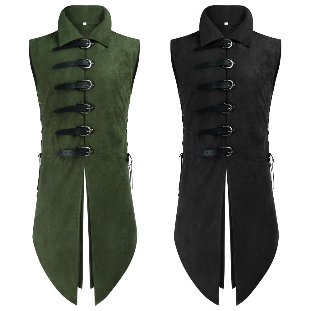 เสื้อกั๊กย้อนยุคยุคกลางเสื้อกั๊ก Dovetail Top Court Elf คอสเพลย์ Props ไวกิ้ง Hobbit NPC