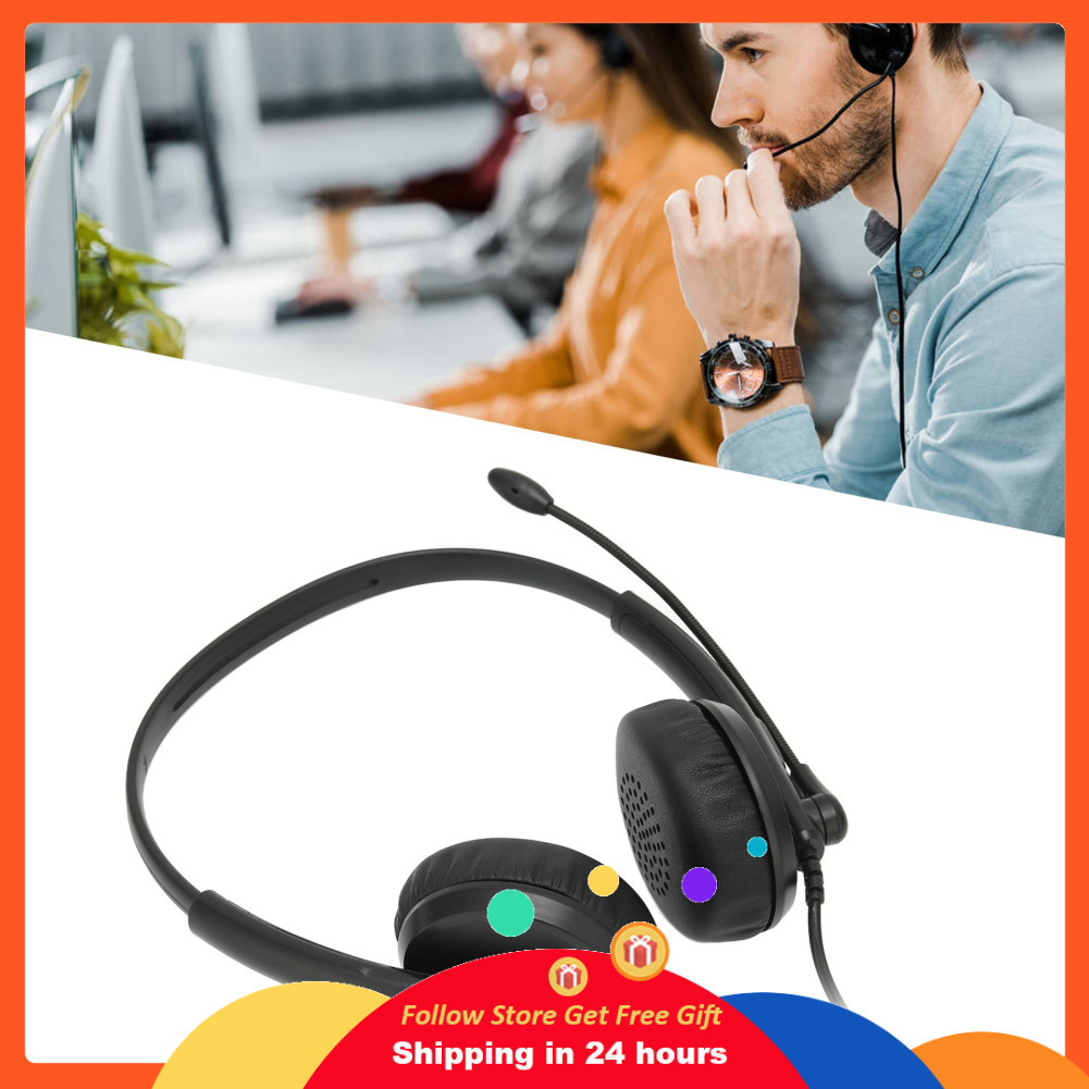 Supergoodsales XD1000 ชุดหูฟัง USB 3.5 มม. ลดเสียงรบกวนไมโครโฟนบริการลูกค้าสำหรับ Skype Webinar Call