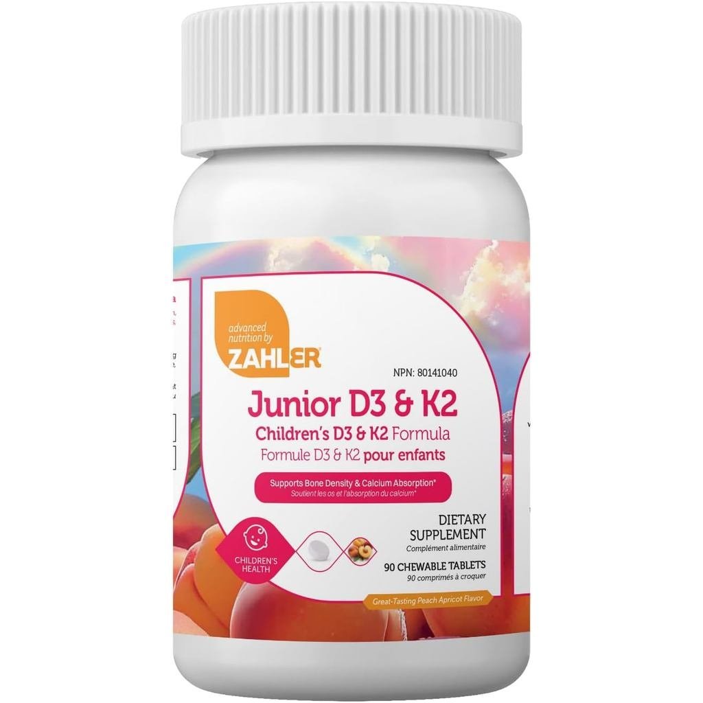 Zahler Junior D3 & K2 - Building & Immune Support for Kids - Vitamin D3 & Vitamin K2 รองรับความหนาแน
