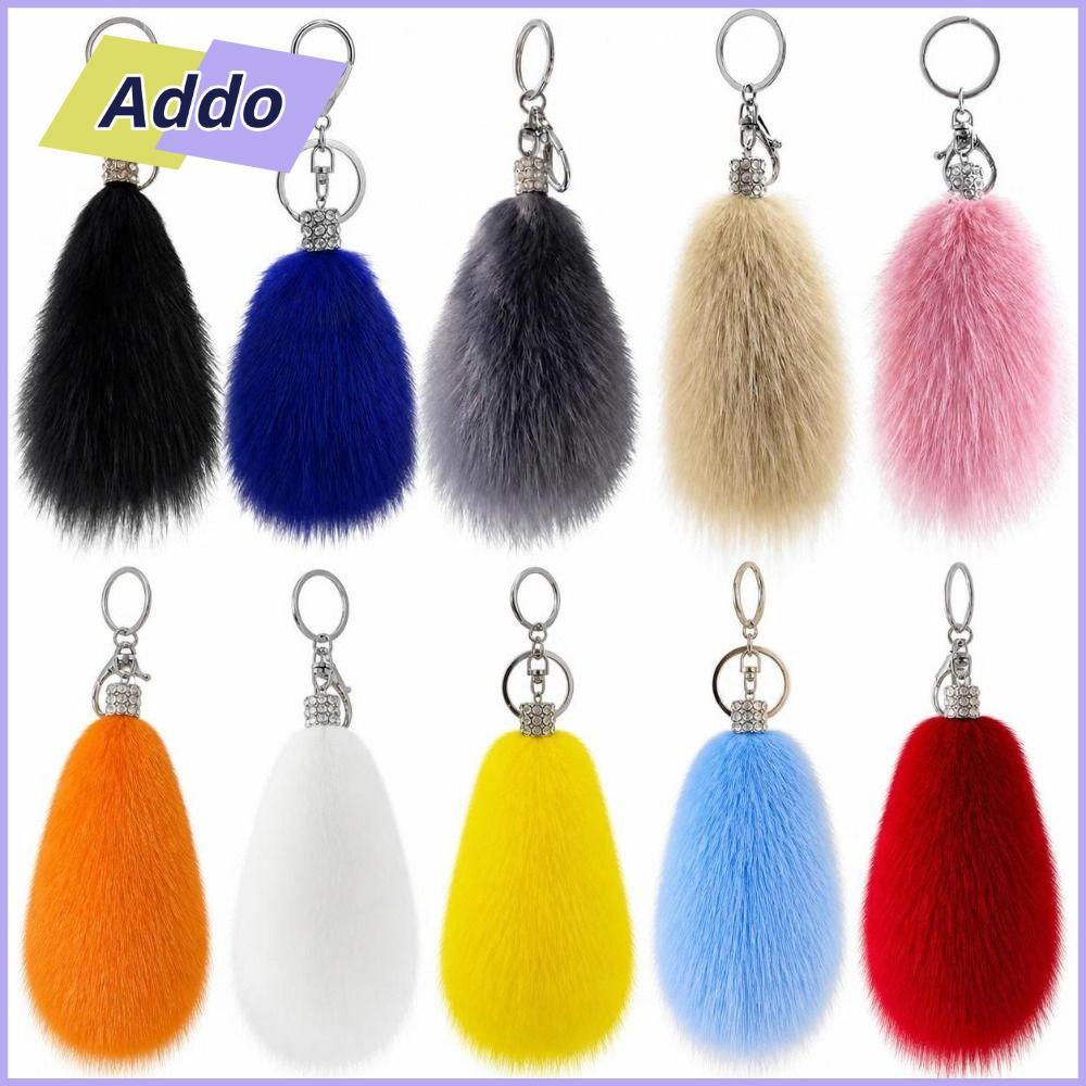 ADDO.PH Fur Tail พวงกุญแจ, Fur Lobster Clasp Fur Tail Key แหวน,Multicolor Tail Shape Fluffy Texture 