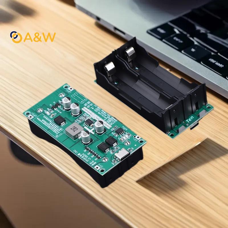 A&W 3A High-Power UPS 18650 Boost ชาร์จ 5V/12V การชาร์จพร้อมกันและโมดูลจ่ายไฟ