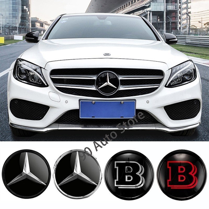 รถด้านหน้ากระจังหน้าป้ายสัญลักษณ์สําหรับMercedes Benz W156 W204 W205 W210 W211 W212 W213 CE Class GL