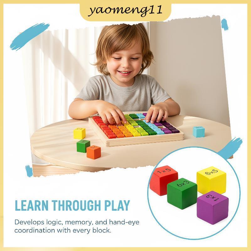 YM การศึกษา Montessori ของเล่นคณิตศาสตร์ 99 ตารางคูณแผนภูมิการเรียนรู้เลขคณิตสําหรับเด็ก Early Math 