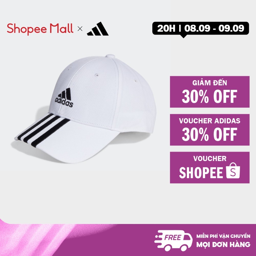 Adidas Lifestyle White Unisex 3-Line Cotton Twill Cap II3509