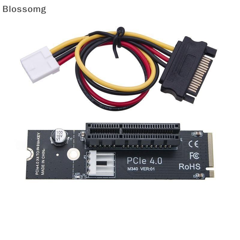 Blossomg M.2 Key-M ถึง PCIe 4.0 X4 Riser อะแดปเตอร์ความเร็วสูง Transfer Expansion Converter การ์ดสํา