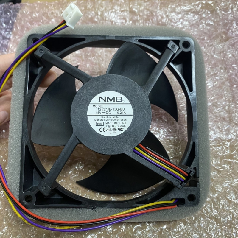 12.5 ซม.-MODEL 12537JE-15Q-BU เหมาะสําหรับ Haier Air Cooling ตู้เย็นพัดลมมอเตอร์พัดลม 4 สายอุปกรณ์เส