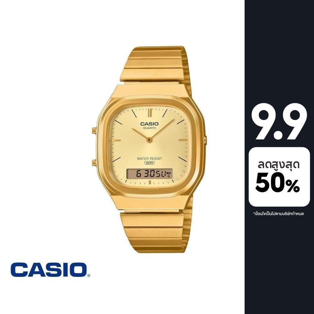 CASIO นาฬิกาข้อมือ CASIO รุ่น AQ-240EG-9ADF สายสเตนเลส สีทอง