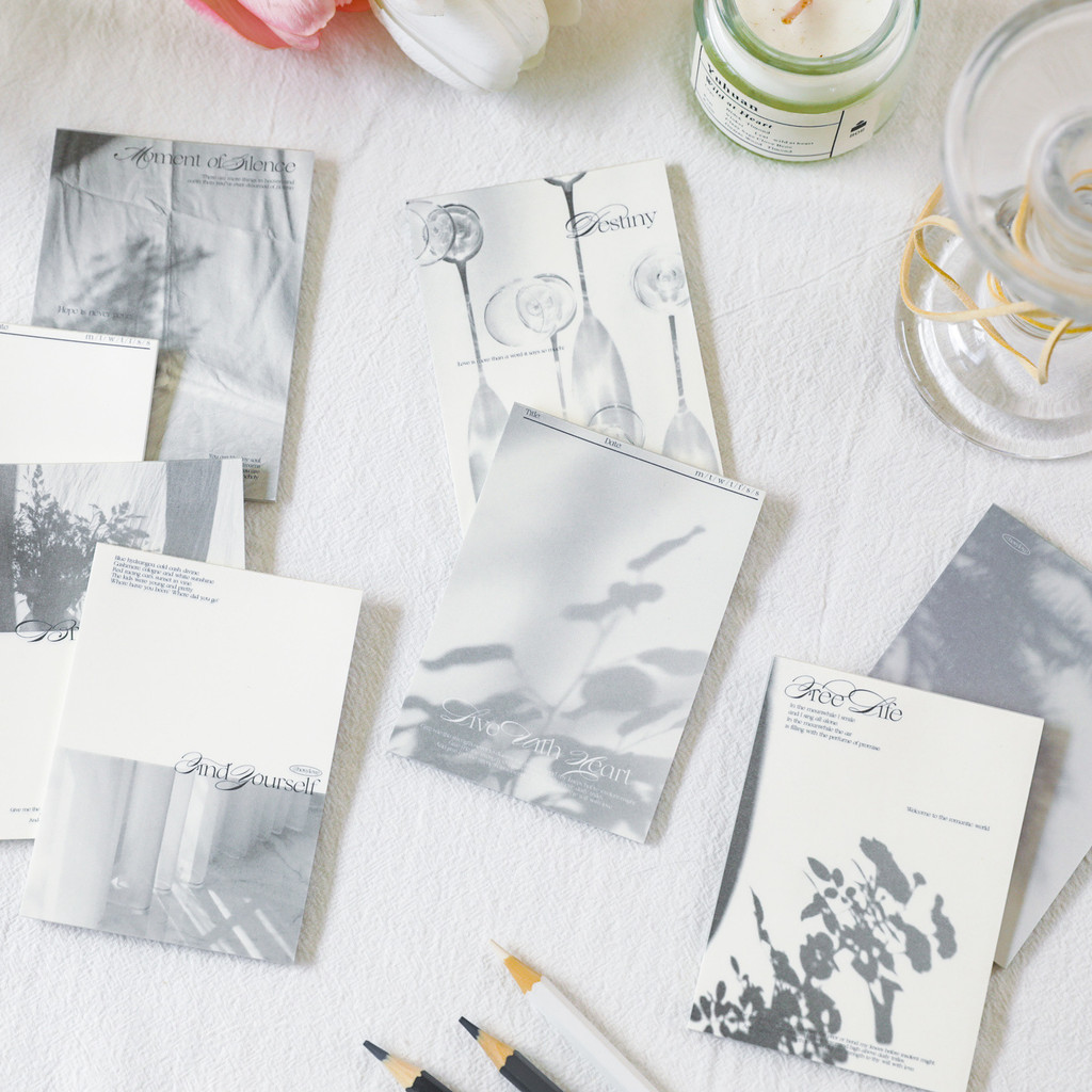 Simple ins สไตล์ Non-Sticky Notepad Light และ Shadow Artistic Sense Notepad กาวฟรีวัสดุโน้ตบุ๊คกระดา