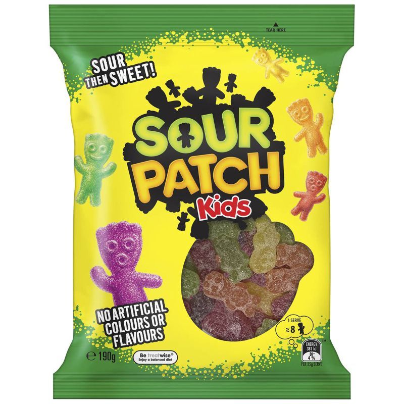 ซาวร์แพทช์คิดส์ออซัมเฟลเวอร์เยลลี่รสผลไม้รวม 190กรัม Sour Patch Kids Awesome Flavours 190g.