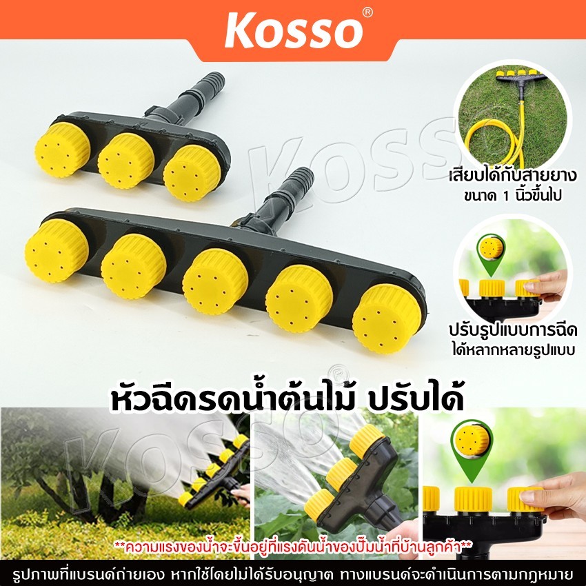 Kosso หัวฉีดรดน้ำต้นไม้ หมุนปรับได้ สำหรับสาย 1นิ้ว Sprinkler Sprayer หัวฉีดน้ำรดผัก หัวฉีดละอองน้ำ