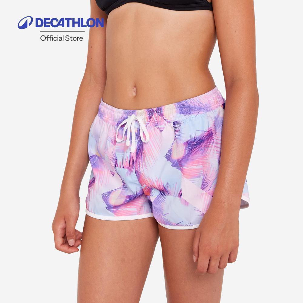 Decathlon Girls’ Kids’ Surfing Swim Shorts กางเกงว่ายน้ำขาสั้นสำหรับเด็กผู้หญิง - Pink/Purple