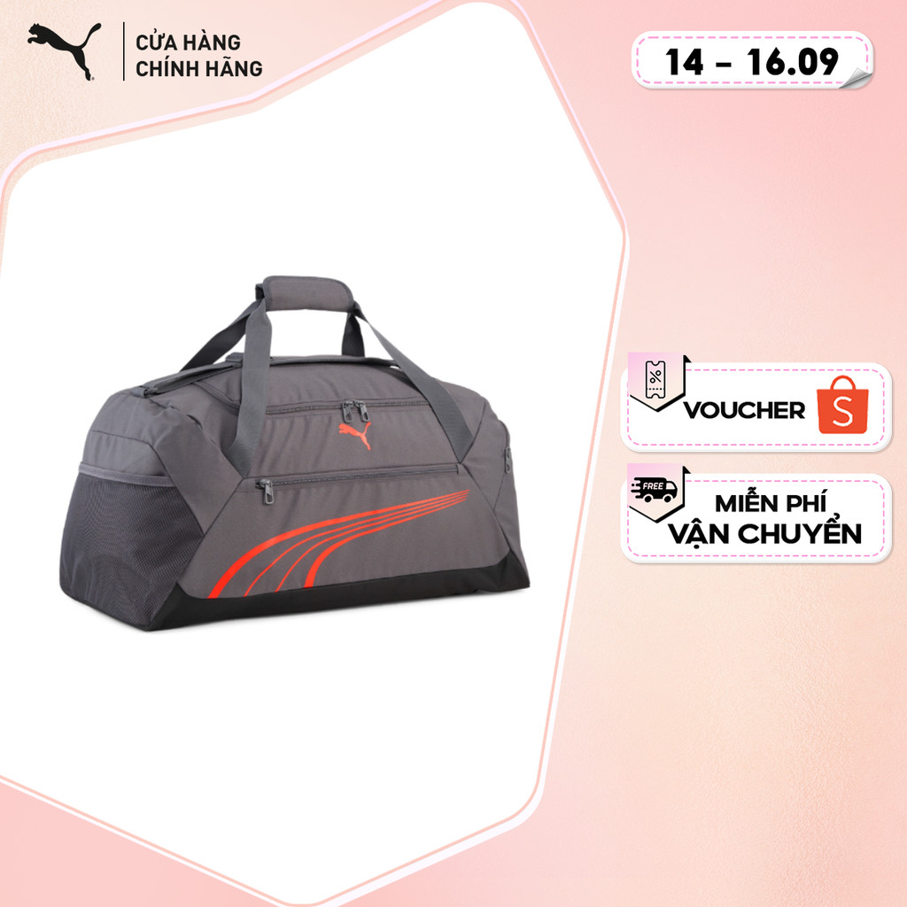 PUMA Unisex FUNDAMENTAL M Sports Ba Moody Grey Sports Bag สีเทา