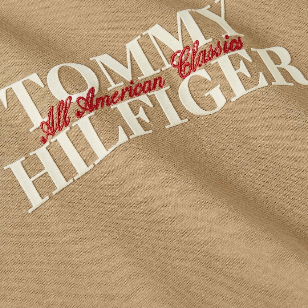 Tommy Hilfiger เสื้อยืด ผู้หญิง รุ่น WW0WW47884 AEI - สีน้ำตาล ทรง Relaxed — صورة 3