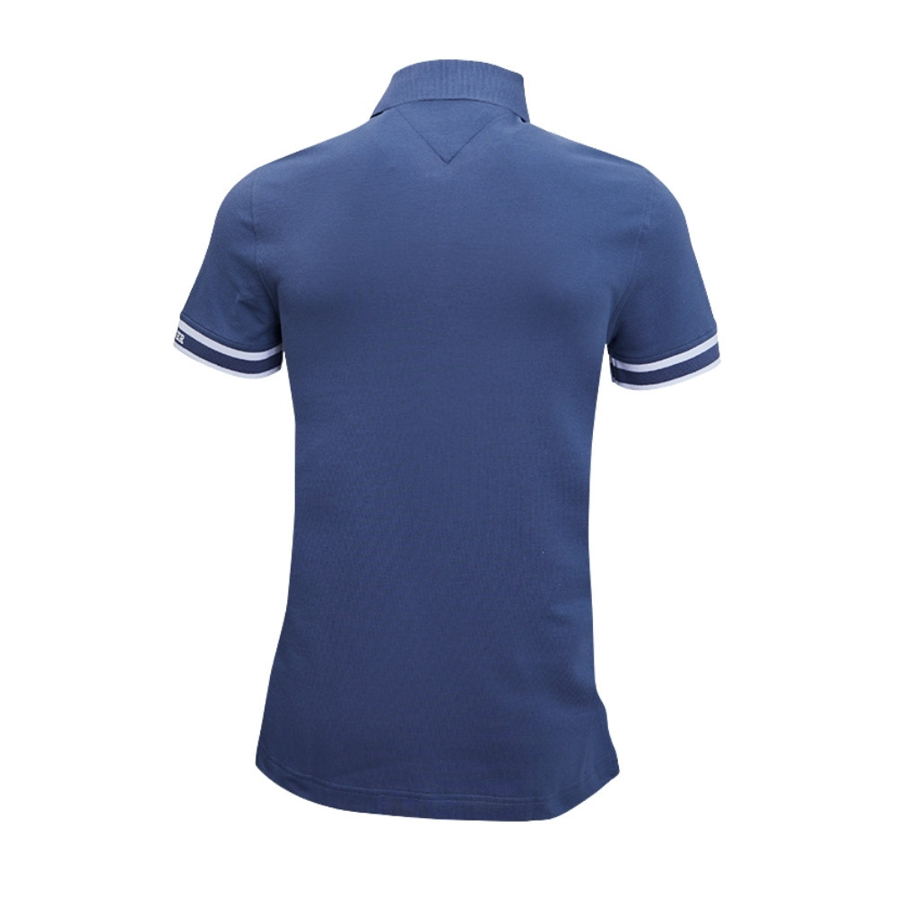 Tommy Hilfiger เสื้อโปโล ผู้ชาย รุ่น XM0XM03858 C9T - สีน้ำเงิน ทรง Slim — صورة 3